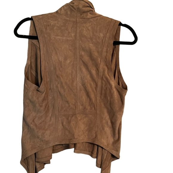 Torn By Ronny Kobo Suede Leather Open Sienna Vest Heather Taupe Brown Size Small - Picture 3 of 13
